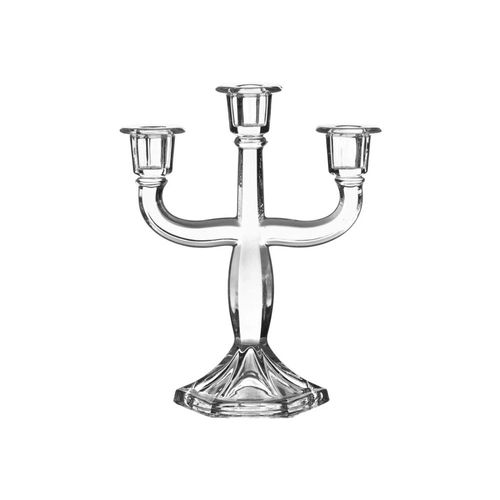 Castiçal triplo em cristal Ecológico L'Hermitage La Voir 23,5cm Castiçal triplo em cristal Ecológico L'Hermitage La Voir 23,5cm