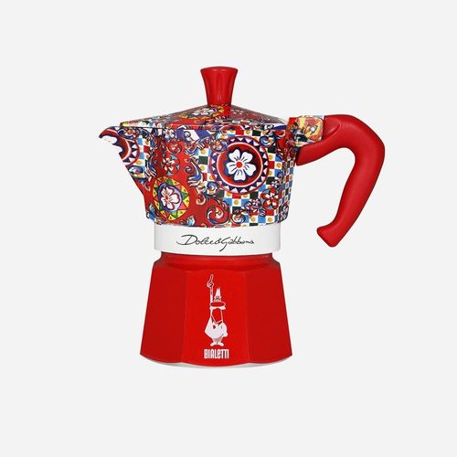 Cafeteira moka em alumínio 3 xícaras Bialetti Dolce & Gabbana 130ml vermelha