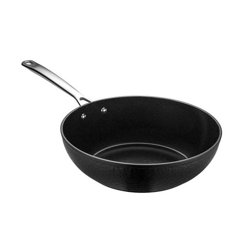 Panela Wok Antiaderente Oxford Gourmet Martelado Preta 28cm para Indução e Forno Panela Wok Antiaderente Oxford Gourmet Martelado Preta 28cm para Indução e Forno
