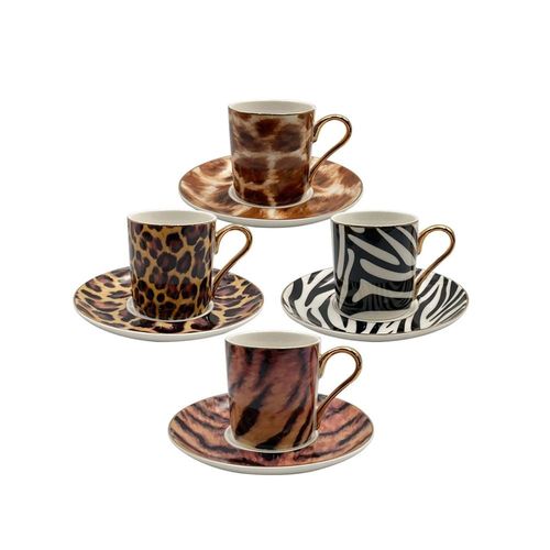 Jogo de xícaras café new bone china com borda dourada L'Hermitage Aretha 90ml 4 peças