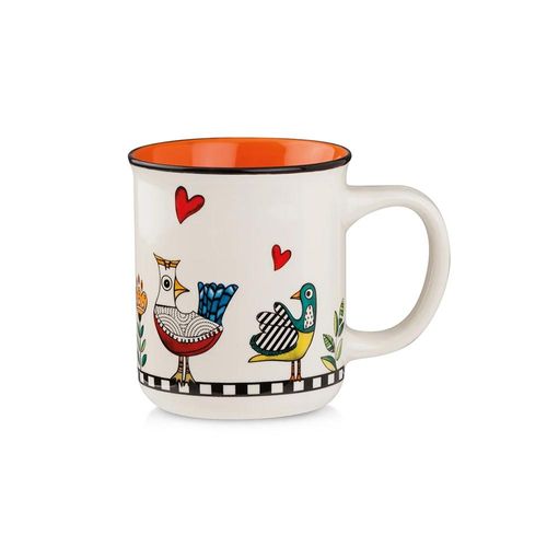 Caneca em New Bone China Egan Cocorico 380ml laranja Caneca em New Bone China Egan Cocorico 380ml laranja