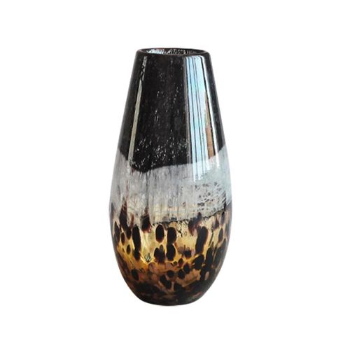 Vaso murano em vidro mesclado L'Hermitage 11,3x24,5cm preto e dourado Vaso murano em vidro mesclado L'Hermitage 11,3x24,5cm preto e dourado