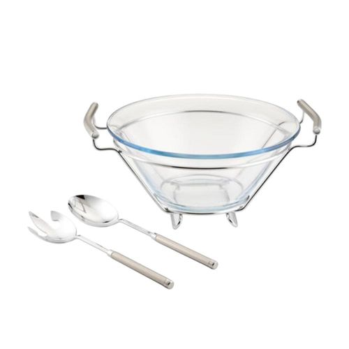 Jogo para salada com talheres Fracalanza Chambord 3,7 litros: Elegância e praticidade para sua mesa