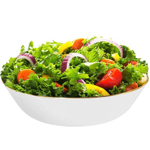 Saladeira em porcelana com friso ouro Oxford Sofia 26cm: Elegância e brilho para servir Saladeira em porcelana com friso ouro Oxford Sofia 26cm: Elegância e brilho para servir