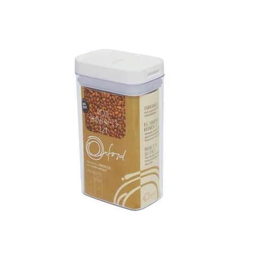 Pote Hermético de Acrílico Retangular Oxford White 1,2L Pote Hermético de Acrílico Retangular Oxford White 1,2L