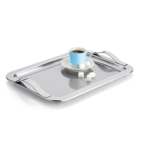 Bandeja Forma Santorini em aço inox 25x34cm: Elegância e praticidade para servir com estilo Bandeja Forma Santorini em aço inox 25x34cm: Elegância e praticidade para servir com estilo