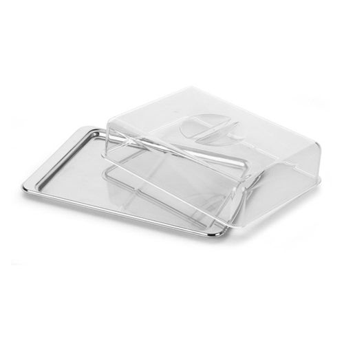 Porta-frios em aço inox e tampa em acrílico com divisória Forma Pop Porta-frios em aço inox e tampa em acrílico com divisória Forma Pop