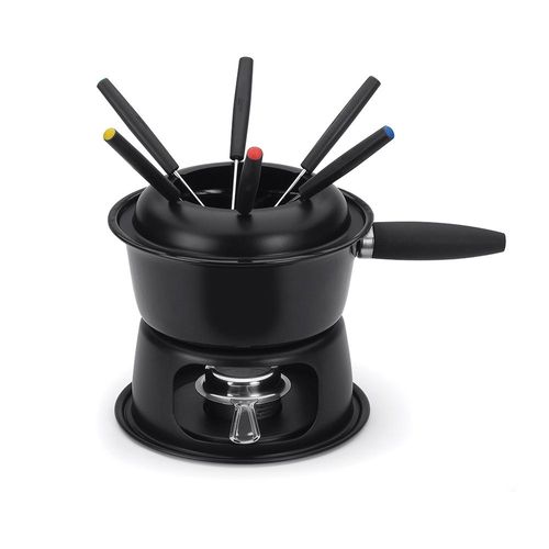 Aparelho de Fondue Forma Lugano 11 Peças com panela preta: Momentos de sabor e aconchego