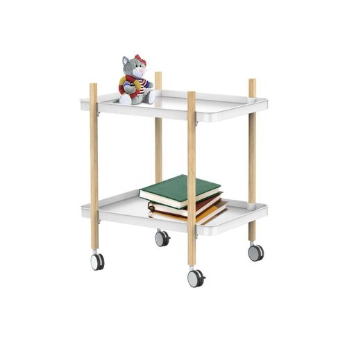 Carrinho organizador multiuso com 2 prateleiras Hudson Home Atenas branco Carrinho organizador multiuso com 2 prateleiras Hudson Home Atenas branco