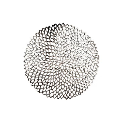 Lugar americano redondo Kenya Flora 38cm prata Lugar americano redondo Kenya Flora 38cm prata