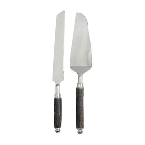 Jogo de Faca e Espátula para Bolo Fracalanza Arvoredo Aço Inox Cabo Madeira 2 Peças Jogo de Faca e Espátula para Bolo Fracalanza Arvoredo Aço Inox Cabo Madeira 2 Peças