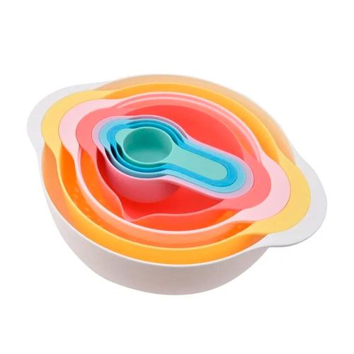 Jogo de tigelas medidoras em plástico Kenya 8 peças Jogo de tigelas medidoras em plástico Kenya 8 peças