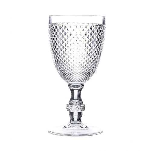 Taça para vinho em acrílico alto relevo Kenya Diamond 400ml Taça para vinho em acrílico alto relevo Kenya Diamond 400ml