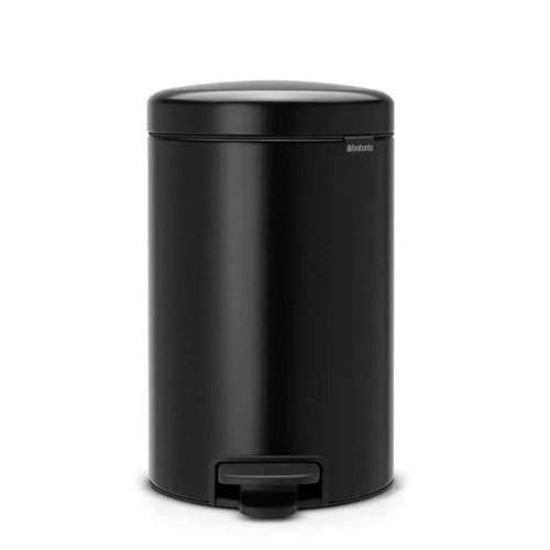 Lixeira em aço inox Brabantia New Icon 12 litros preta