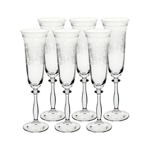 Jogo de taças champanhe cristal ecológico Bohemia Angela 190ml 6 peças