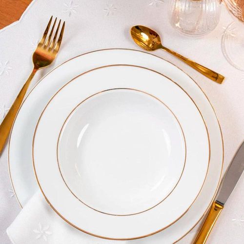 Jogo de jantar em porcelana L'hermitage Majesty Gold 42 peças para 6 pessoas Jogo de jantar em porcelana L'hermitage Majesty Gold 42 peças para 6 pessoas