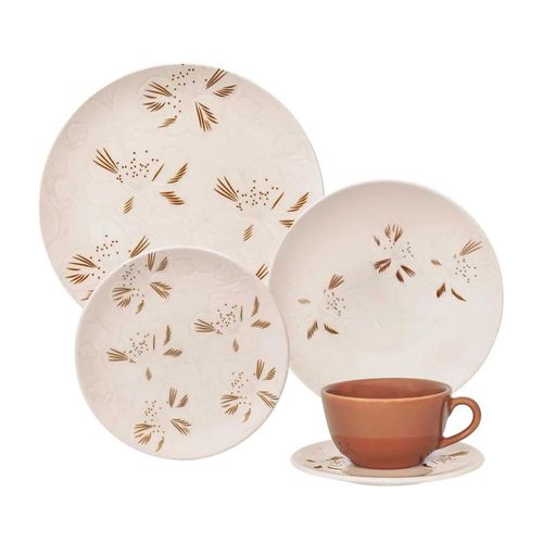 Jogo de Jantar Chá 30 Pçs Cerâmica Oxford Unni Orquídea: Floral Jogo de Jantar Chá 30 Pçs Cerâmica Oxford Unni Orquídea: Floral