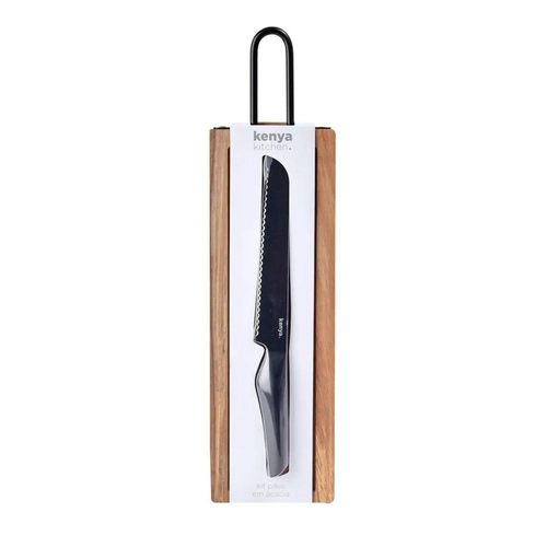 Kit Pão Kenya Tábua e Faca Madeira Acácia antimicrobiana 49cm, durabilidade e higiene para servir Kit Pão Kenya Tábua e Faca Madeira Acácia antimicrobiana 49cm, durabilidade e higiene para servir
