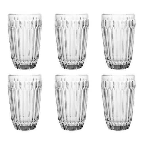 Jogo 6 Copos L'Hermitage Bretagne em Cristal Ecológico 355ml Alto, Design Texturizado, Livre de Chumbo