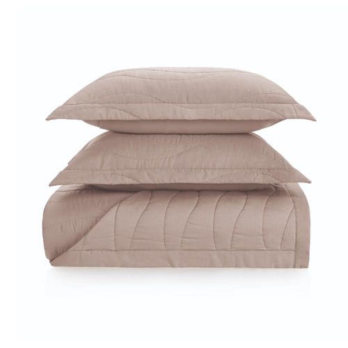 Colcha Trussardi Novara 300 fios em algodão Egípcio 3,10mx2,80m King Nocciola