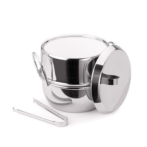 Balde Térmico para Gelo Forma 2,5 Litros Aço Inox com Pinça Bar Profissional Resistente Balde Térmico para Gelo Forma 2,5 Litros Aço Inox com Pinça Bar Profissional Resistente