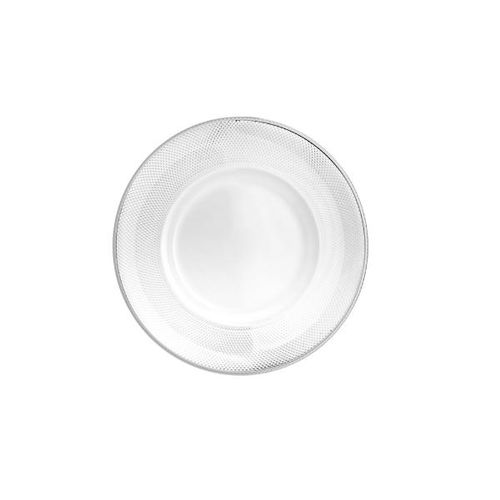 Sousplat em Cristal Wolff Thin Edge 32,5cm Prateado Elegância Moderna Mesa Posta