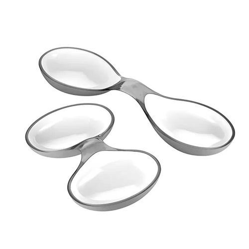 Jogo de petisqueiras em acrílico Guzzini Every Day 2 peças branca com cinza céu Jogo de petisqueiras em acrílico Guzzini Every Day 2 peças branca com cinza céu