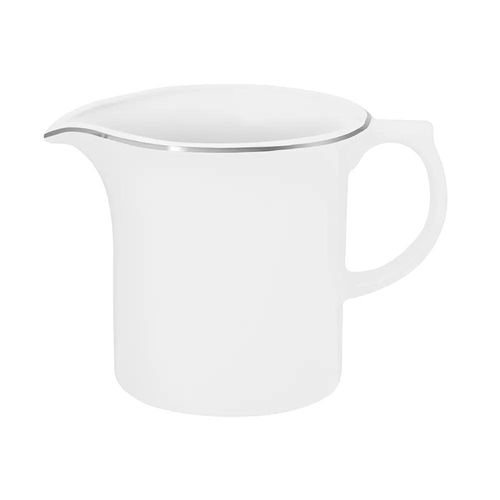 Leiteira de Porcelana Oxford Flamingo Isabel Branca e Prata 600ml Leiteira de Porcelana Oxford Flamingo Isabel Branca e Prata 600ml