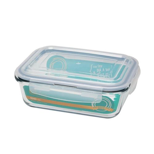 Pote Hermético Vidro Borosilicato Retangular Oxford 1,04 L: Freezer Forno