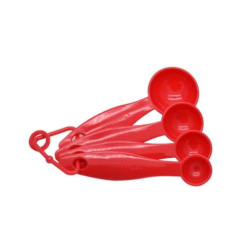 Jogo de colheres de medida em plástico Fackelmann 4 peças vermelha Jogo de colheres de medida em plástico Fackelmann 4 peças vermelha