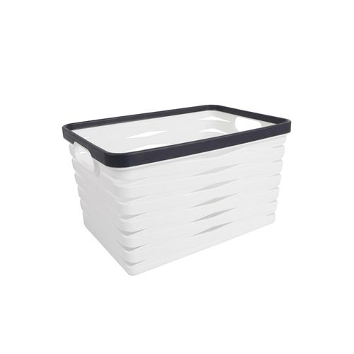 Cesta retangular em plástico Dynasty Boxer 25,5x18x15cm branca Cesta retangular em plástico Dynasty Boxer 25,5x18x15cm branca