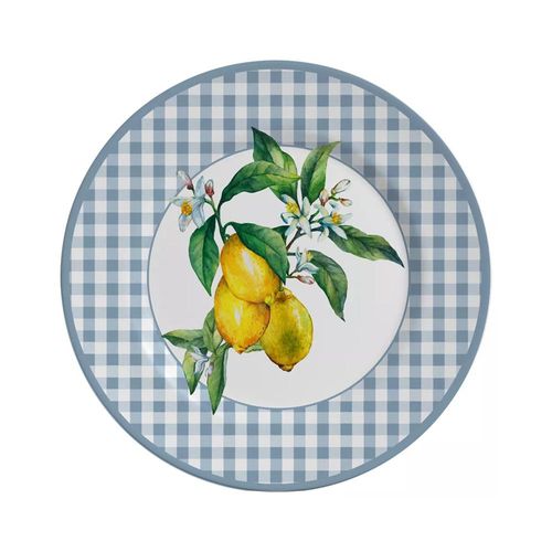 Prato raso em cerâmica Alleanza Amalfitana 28,5cm Prato raso em cerâmica Alleanza Amalfitana 28,5cm