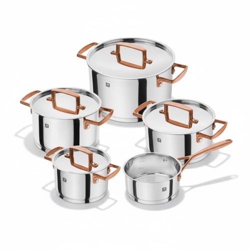 Jogo de Panelas Inox 5 Peças Zwilling Bellasera com Design Moderno e Performance Profissional Jogo de Panelas Inox 5 Peças Zwilling Bellasera com Design Moderno e Performance Profissional