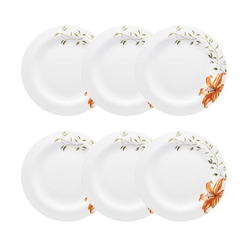 Jogo de pratos sobremesa em porcelana Strauss Fiori 6 peças