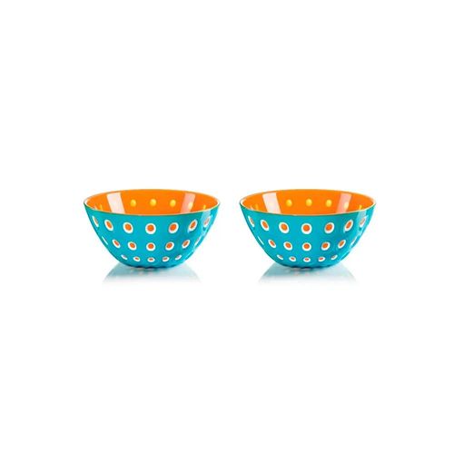 Jogo de bowls em acrílico Guzzini Le Murrine 2 peças 12cm azul com laranja Jogo de bowls em acrílico Guzzini Le Murrine 2 peças 12cm azul com laranja