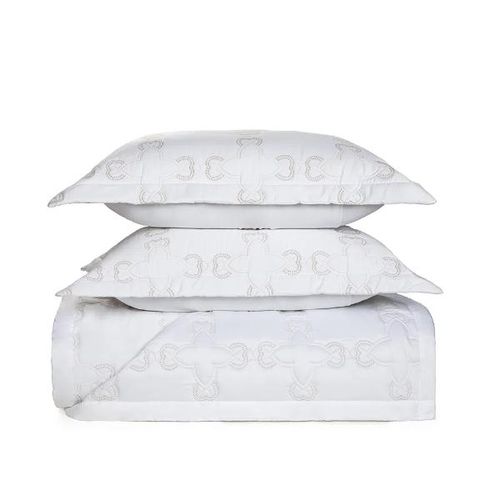 Colcha Trussardi Donatello 2,40mx2,50m queen Branco/Legno Colcha Trussardi Donatello 2,40mx2,50m queen Branco/Legno