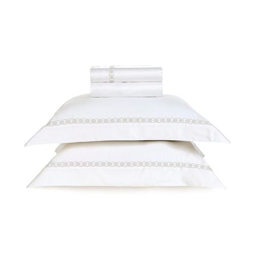 Jogo de cama Trussardi Castellani queen 4 peças branco platino Jogo de cama Trussardi Castellani queen 4 peças branco platino