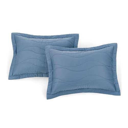 Porta travesseiro Trussardi Novara 300 fios 50cmx90cm Azul Tirreno