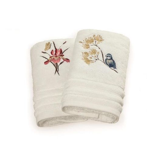 Toalha para lavabo Trussardi Floreale 30cmx50cm 100% Algodão Branco