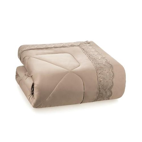 Edredom Trussardi Scalvini 300 fios 2,50mx2,50m Queen Branco/Legno Edredom Trussardi Scalvini 300 fios 2,50mx2,50m Queen Branco/Legno