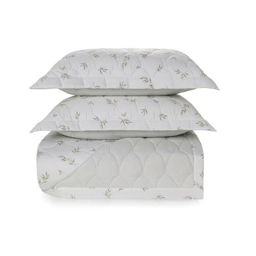 Colcha em algodão egípicio 300 fios Trussardi Olivo king estampado Colcha em algodão egípicio 300 fios Trussardi Olivo king estampado