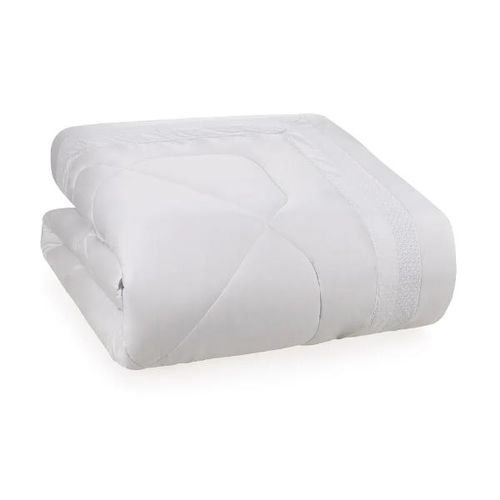 Edredom Trussardi Mompiano 200 fios 2,90mx2,50m King Branco/Branco