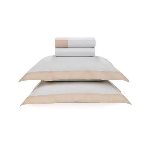 Jogo de lençol Trussardi Olga 200 fios 100% Algodão Queen Branco/Colosseo