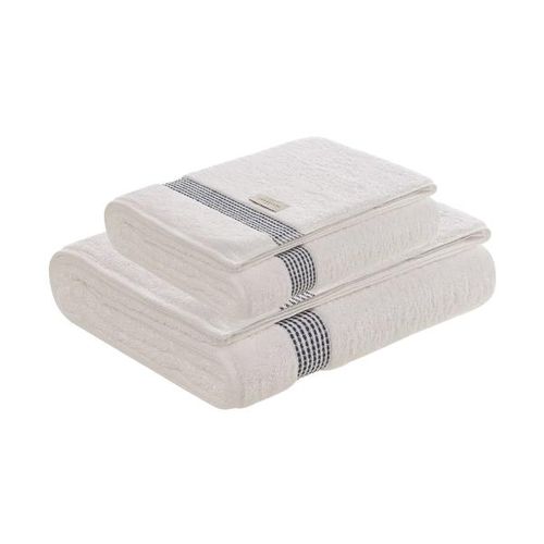 Jogo de banho e rosto Trussardi Reali 2 peças 86cmx1,50m Branco/Azzuro Jogo de banho e rosto Trussardi Reali 2 peças 86cmx1,50m Branco/Azzuro