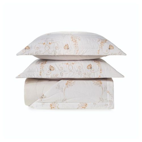 Colcha em algodão egípcio 300 fios Trussardi Primaverili queen estampado