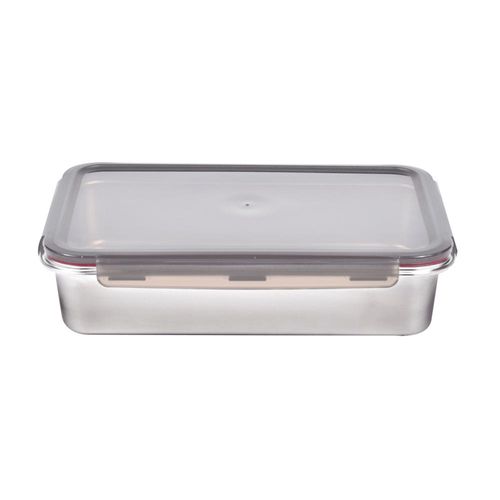 Pote Retangular em Aço Inox 5 Litros Kenya para Organização e Conservação de Alimentos Pote Retangular em Aço Inox 5 Litros Kenya para Organização e Conservação de Alimentos