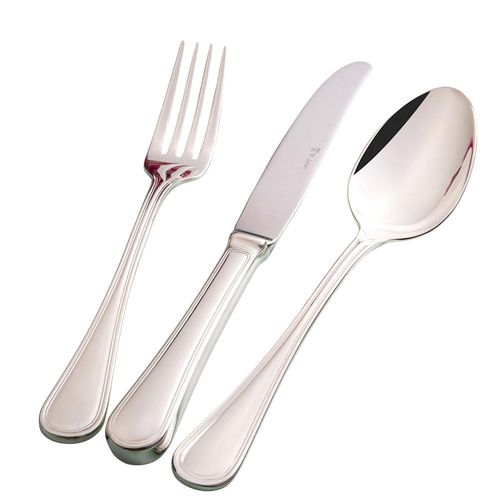 Faqueiro em prata com estojo Saint James Windsor 130 peças: Elegância e design atemporal para sua mesa Faqueiro em prata com estojo Saint James Windsor 130 peças: Elegância e design atemporal para sua mesa