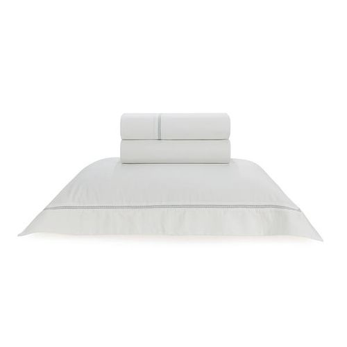 Jogo de lençol Trussardi Portello 300 fios Solteiro Branco/Platino Jogo de lençol Trussardi Portello 300 fios Solteiro Branco/Platino