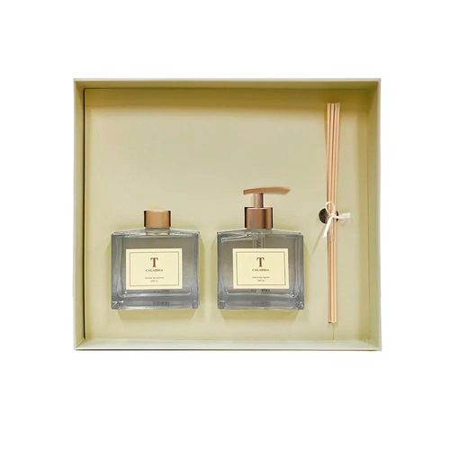 Jogo de óleo em vidro Trussardi Calabria difusor e sabonete 200ml 2 peças