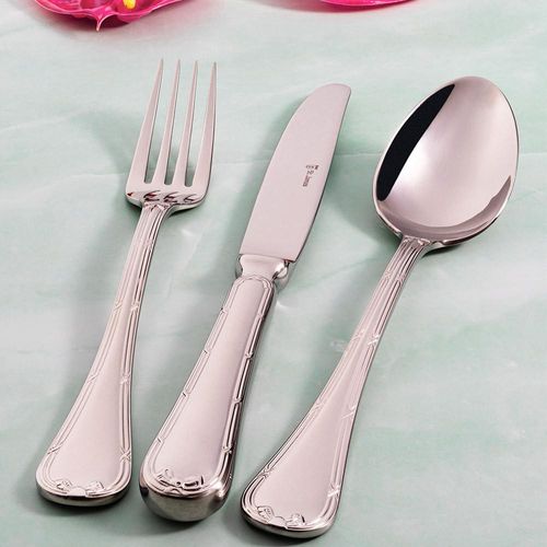 Faqueiro Aço Inox Saint James Croise 101 Peças com Design Atemporal para uma Mesa Posta de Elegância e Prestígio